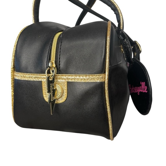 Betsey Johnson air travel handbag  black/pink with Vintage Design - Picture 10 of 13